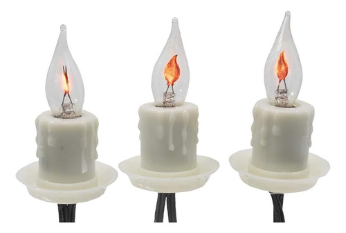 Jgo Velas Con Llama Parpadeante 7 C7 Luces Novedosas Multi