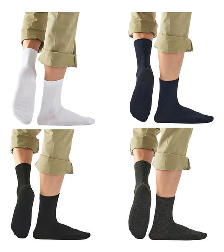 Calcetines Para Hombre Calcetas De Caballero Algodón 5 Pares