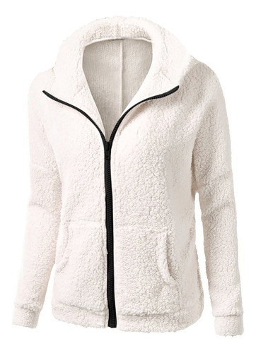 Suéter Polo De Color Liso Para Mujer, Abrigo/chaqueta Con Ca