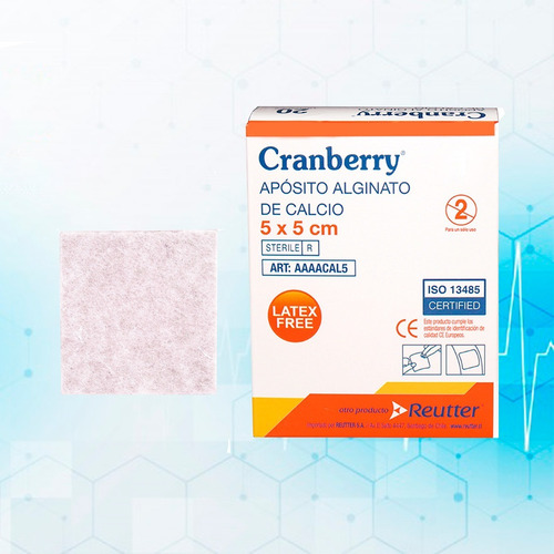 Apósito Alginato De Calcio 5x5 Cranberry - Pack De 5 Unid