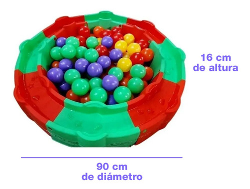 Imagen 3 de 10 de Pelotero Arenero Encastrable 2 En 1 Con 75 Pelotas