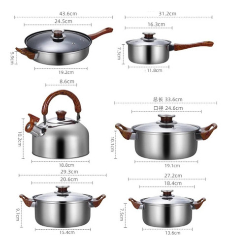 Set De Batería Ollas De Cocina Con Tetera 12 Piezas Coolware