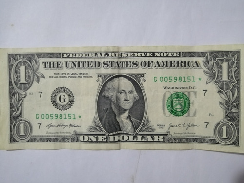 Billete De Un Dólar Americano Con Estrellas En Seriales 