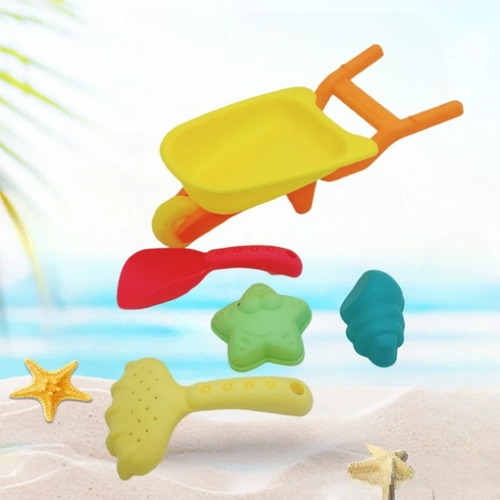 Juego De 5 Juguetes De Playa Para Cavar, Arena, Jugar A La P