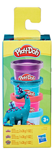 Playdoh - Mini Packs De Colores (x 4) - Hasbro Color Violeta-rosa-celeste-verde Brillante