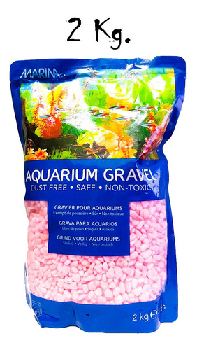 Grava Colores Para Acuarios Y Decoracion Rosado Hagen 2 Kg.