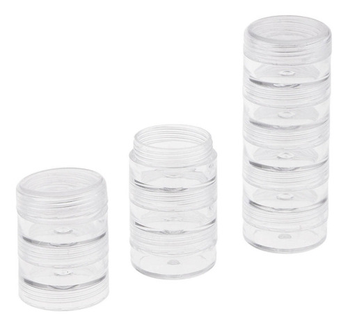 4 X 5 Tarros Transparentes Apilables Pequeñas Piezas Caja De