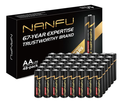 Nanfu Batera Alcalina Lr6 De Larga Duracin Aa 48 Bateras De