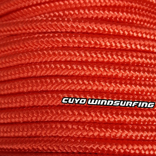 Imagen 2 de 2 de Soga Cabo Trenzado Poliester Dacron Rojo 6 Mm X 50 M Dk