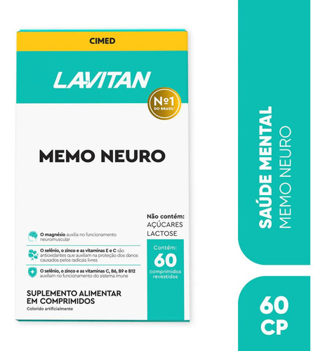 Suplemento Memo Neuro Com 60 Comprimidos Revestidos Lavitan