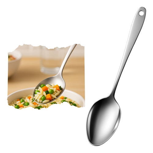 Colher Para Servir Arroz Grande 31cm Aço Inox Multiuso