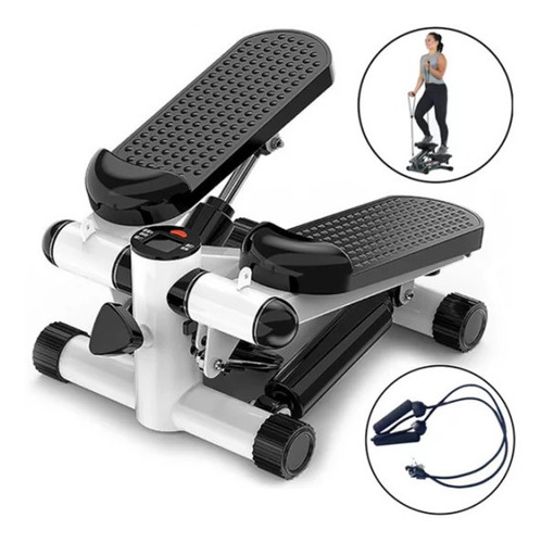 Máquina Escaladora Mini Stepper Fitness C/ Bandas Elásticas 
