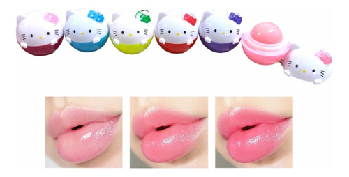 Pack 6 Bálsamos Labiales Mágicos Cambia Color Hello Kitty