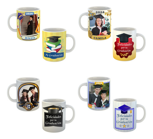 10 Plantillas Editables Para Sublimar Tazas De Graduacion