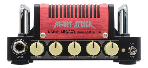 Hotone Cabezal Amplificador De Guitarra Mini Heart Attack, . Color Rojo