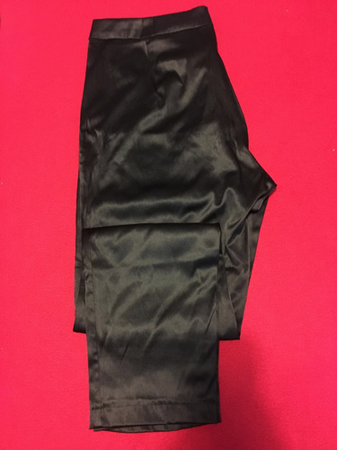 Pantalón Para Dama. De Fiesta. Negro Satinado Chupín T.5 Xxl