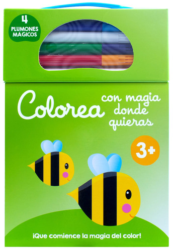 Colorea con Magia donde quieras 3 +: Abeja.: Libro para colorear con magia donde quieras 3 +: Abeja, de Varios. Editorial Jo Dupre Bvba (Yoyo Books), tapa blanda en español, 2022