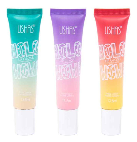 Brillos Labiales Holográficos Ushas/3 Tonos