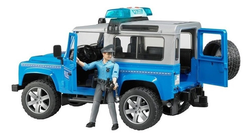 Land Rover Defender Station Wagon Police W/policeman 2597 Color Azul Gris