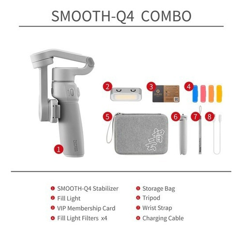 Estabilizador Zhiyun Smooth Q4 Combo Color Blanco