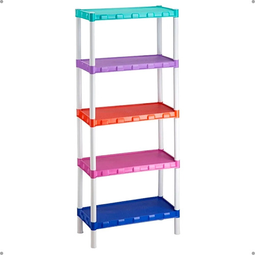 Organizador Vertical Colorido Produtos De Limpeza 5 Andares