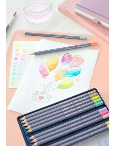 Lápiz 12 Colores Pastel Acuarelable Goldfaber Faber Castell