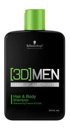  Shampoo Anti Caspa 3d Men Hair & Body Schwarzkopf 250ml