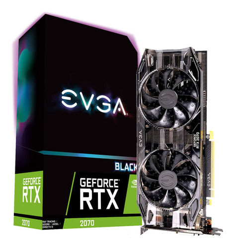 Placa de video Nvidia Evga  GeForce RTX 20 Series RTX 2070 08G-P4-1071-KR Black Edition 8GB