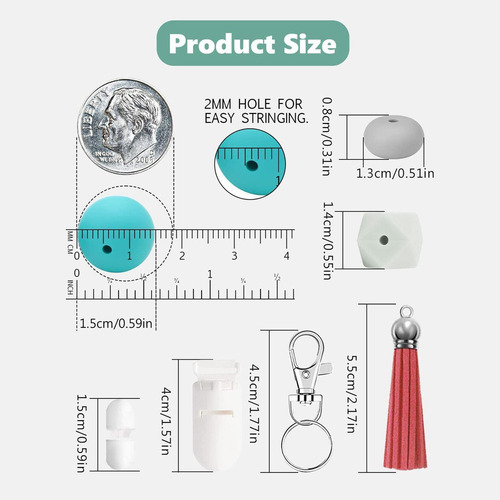 225 Uds Cuentas De Silicona Macramé Tobillera Manualidades