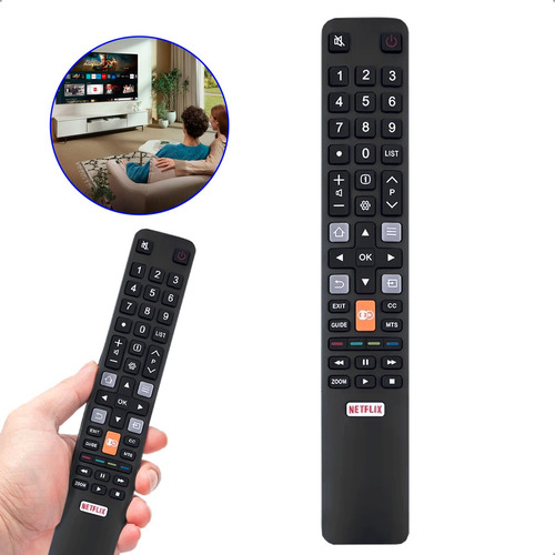 Controle Remoto Tv Tcl Smart Rc802n L55s4900fs Netflix Globo