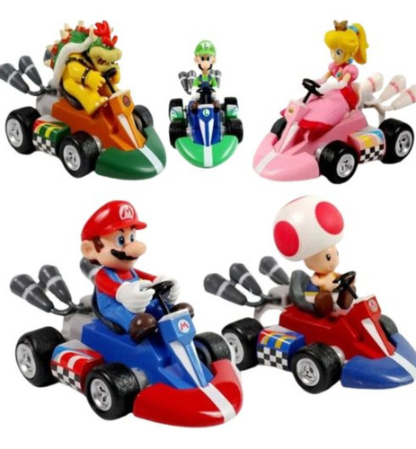 Autitos Mario Bros/ Mario Kart. 5 Cm. Set X 6