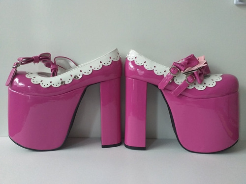 Sapato Salto Alto Lolita Cosplay 15cm