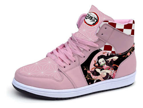 Tenis Rosa Nezuko Attack Demon Slayer Anime Bota Hi Top