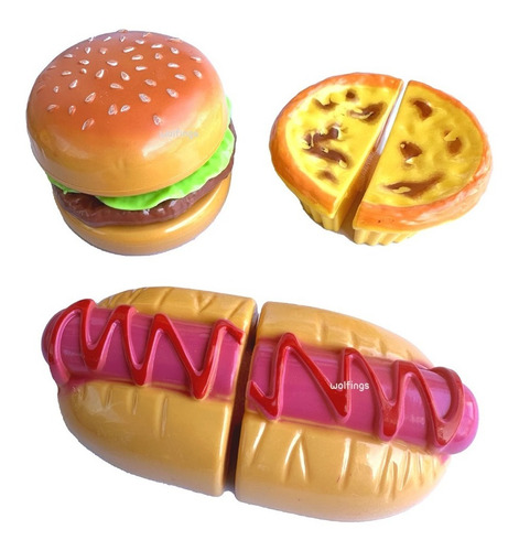 Imagen 6 de 10 de Alimentos De Juguete Canasta Comida Con Abrojo Comidita