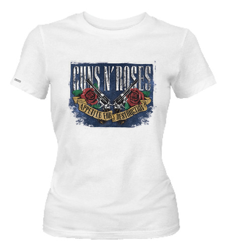 Camisetas Dama Guns And Roses Rock Estampadas Mujer Idk 