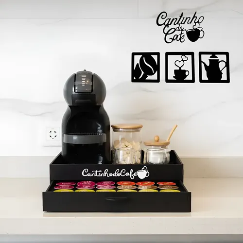Organizador 24 Cápsulas Dolce Gusto Com Gaveta Mdf