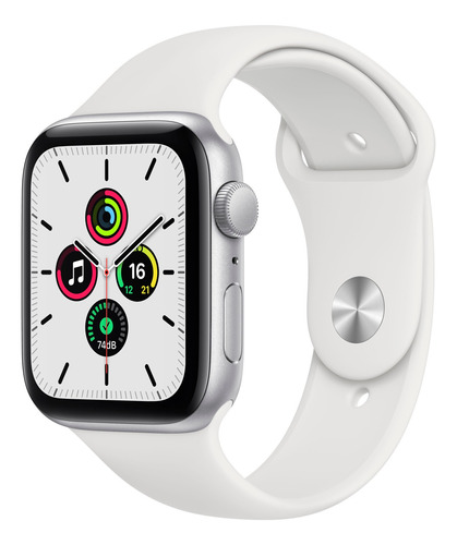 Imagen 1 de 9 de Apple Watch Se(gps, 44mm)color Plata.correa Deportiva Blanca
