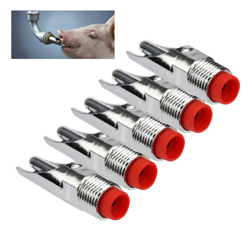 1d 5pcs Útil Acero Inoxidable Pezón Cerdo Automático She 862