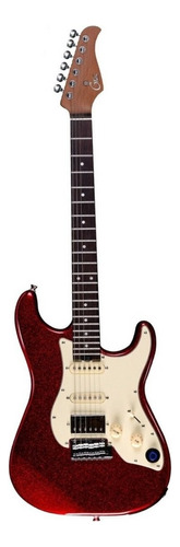 Guitarra eléctrica Gtrs S800 de american basswood metal red brillante con diapasón de palo de rosa