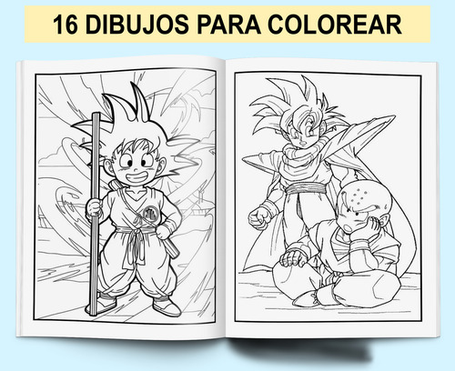 Kit Imprimir Libro Pintar Personalizado Dragón Ball