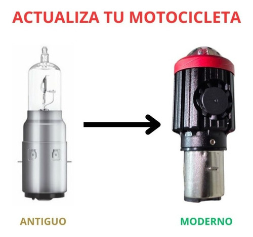 Faro Led Ba20d Foco Proyector Bicolor Moto Italika Dt150