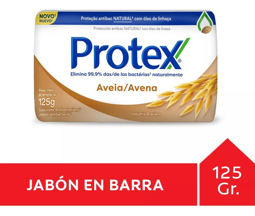 Jabón En Barra Protex Avena Con Prebiotico De 125g