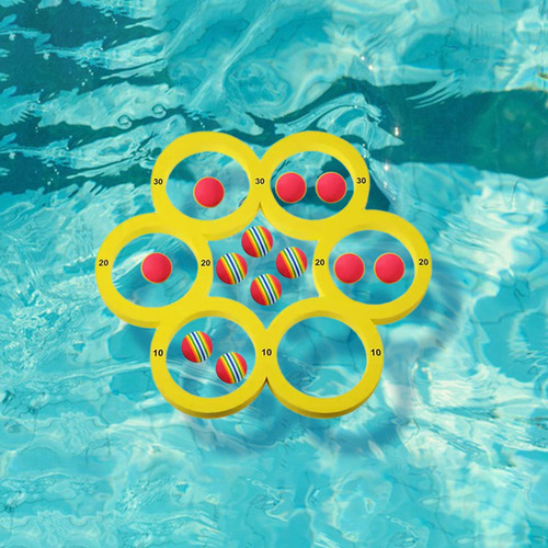 Juego De Lanzamiento Para Piscina Con Puntuación Y 12 Bolas
