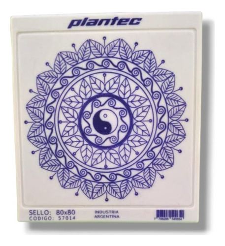 Sello Decorativo Grande Plantec 80 Mm X 80 Mm Tinta 57014 Exterior Índigo