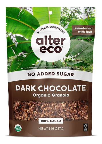 Alter Eco Granola De Chocolate Negro, Saludable Y Organico,