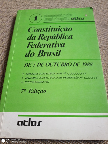 Constituicao Da República Federativa Do Brasil. Atlas - 1988