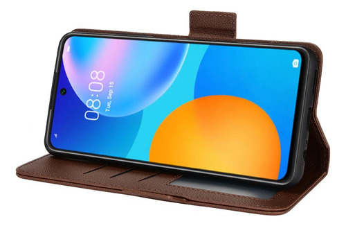 Funda For Huawei Y7a Cartera Magnética Hebilla Lateral De