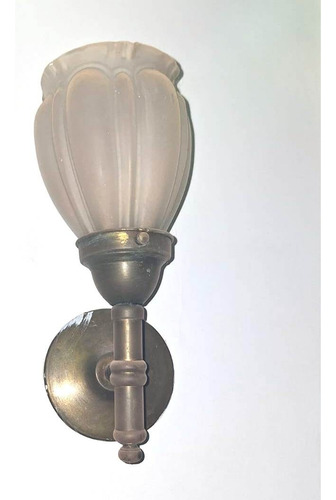 Lampara Aplique De Pared Metal Dorado Y Tulipa Vidrio Ar007 Dorado (Usado)