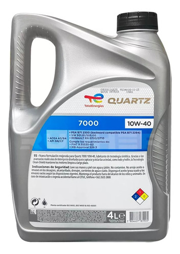 Total Energies 10w-40 Semisintético 4l