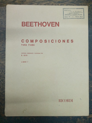 Composiciones Para Piano * Ludwig Van Beethoven * Ricordi *